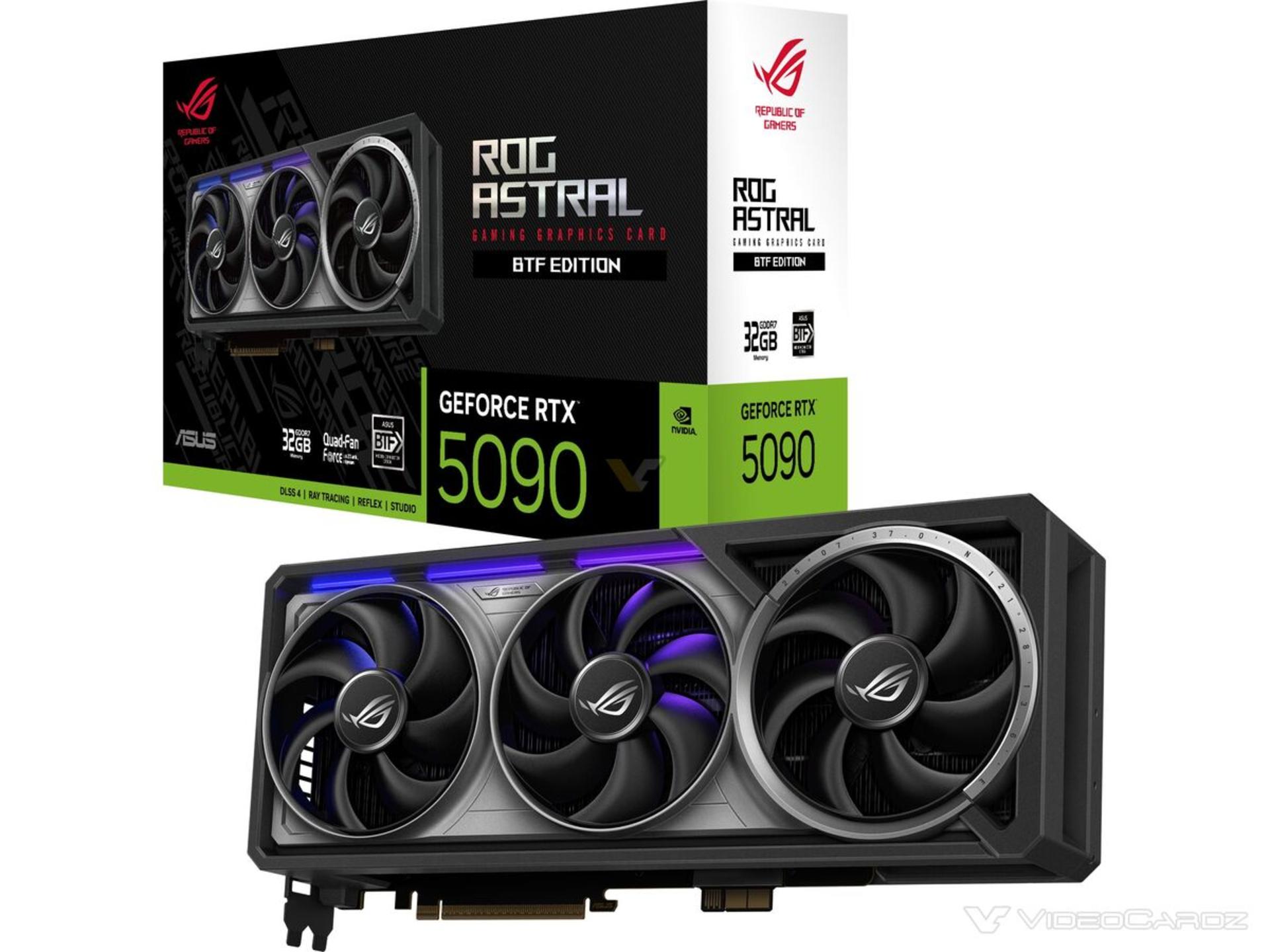 کارت گرافیک RTX 5090 ROG Astral شرکت ایسوس (ASUS) با پشتیبانی از BTF
