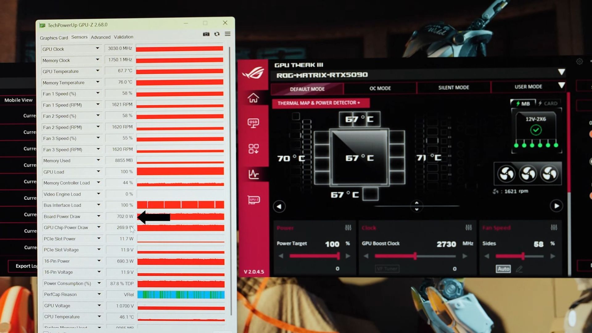 تست بنچمارک کارت گرافیک ROG Matrix GeForce RTX 5090 شرکت ایسوس (ASUS)
