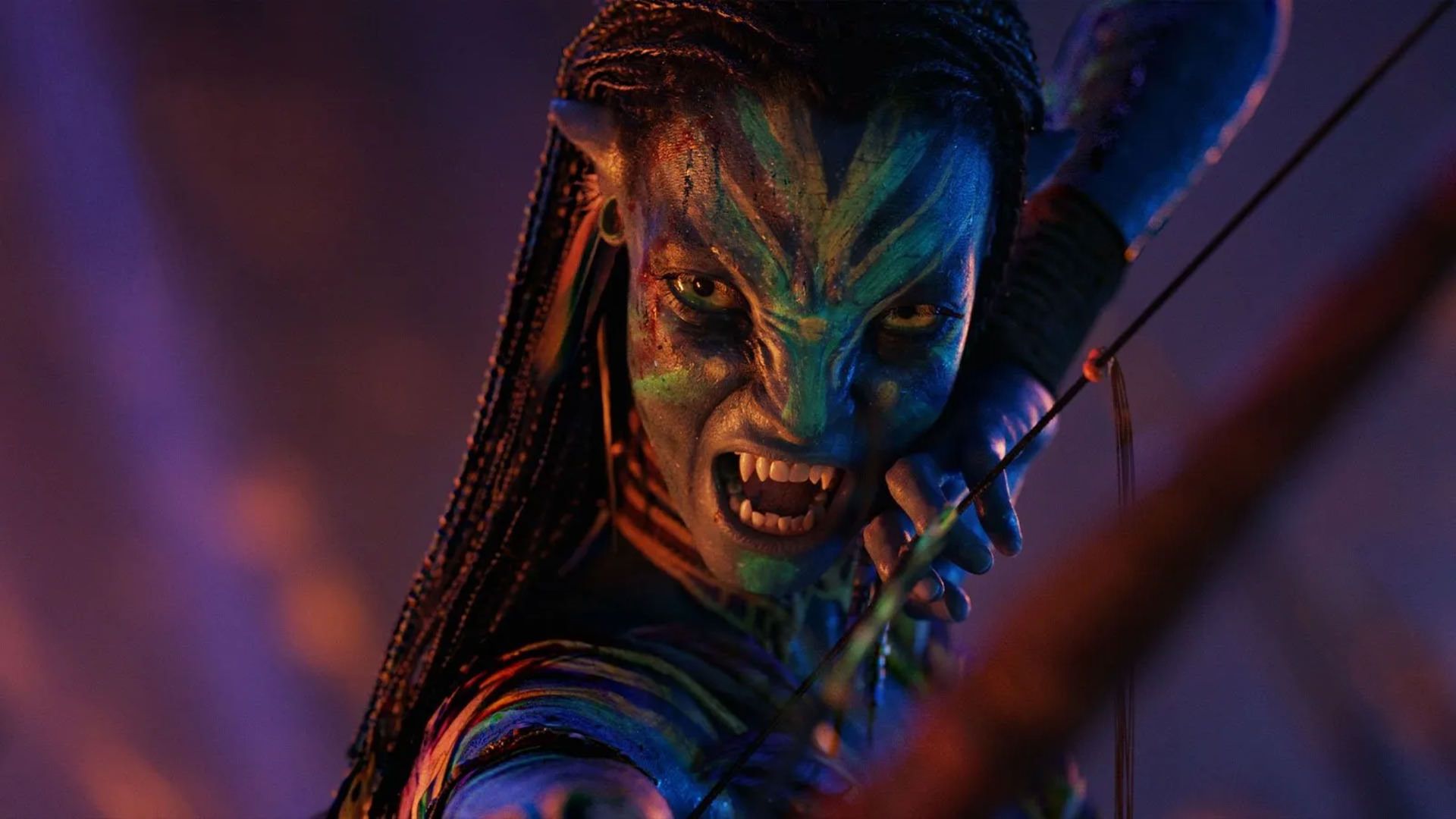 نیتیری در حال مبارزه در فیلم Avatar: Fire and Ash