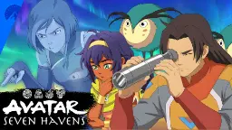شخصیت‌های انیمیشن آواتار: سون هِونز (Avatar: Seven Havens) در حال تماشای منظره