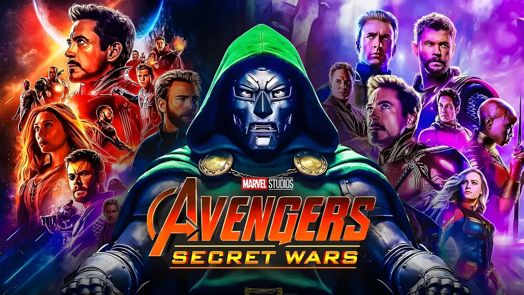 چهره‌های شخصیت‌های فیلم Avengers: Secret Wars با حضور دکتر دوُم (Doctor Doom) در مرکز