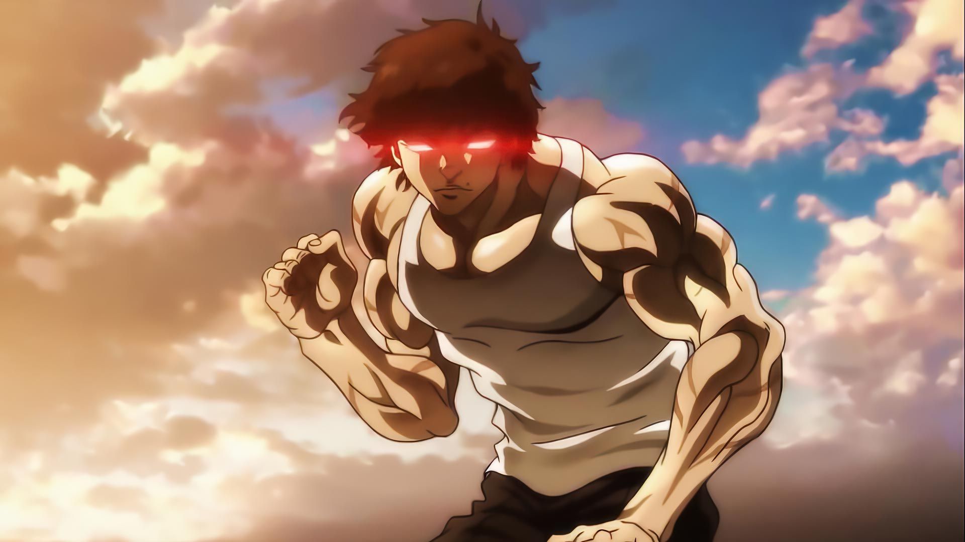 مبارز جوان انیمه باکی هانما با بدن عضلانی