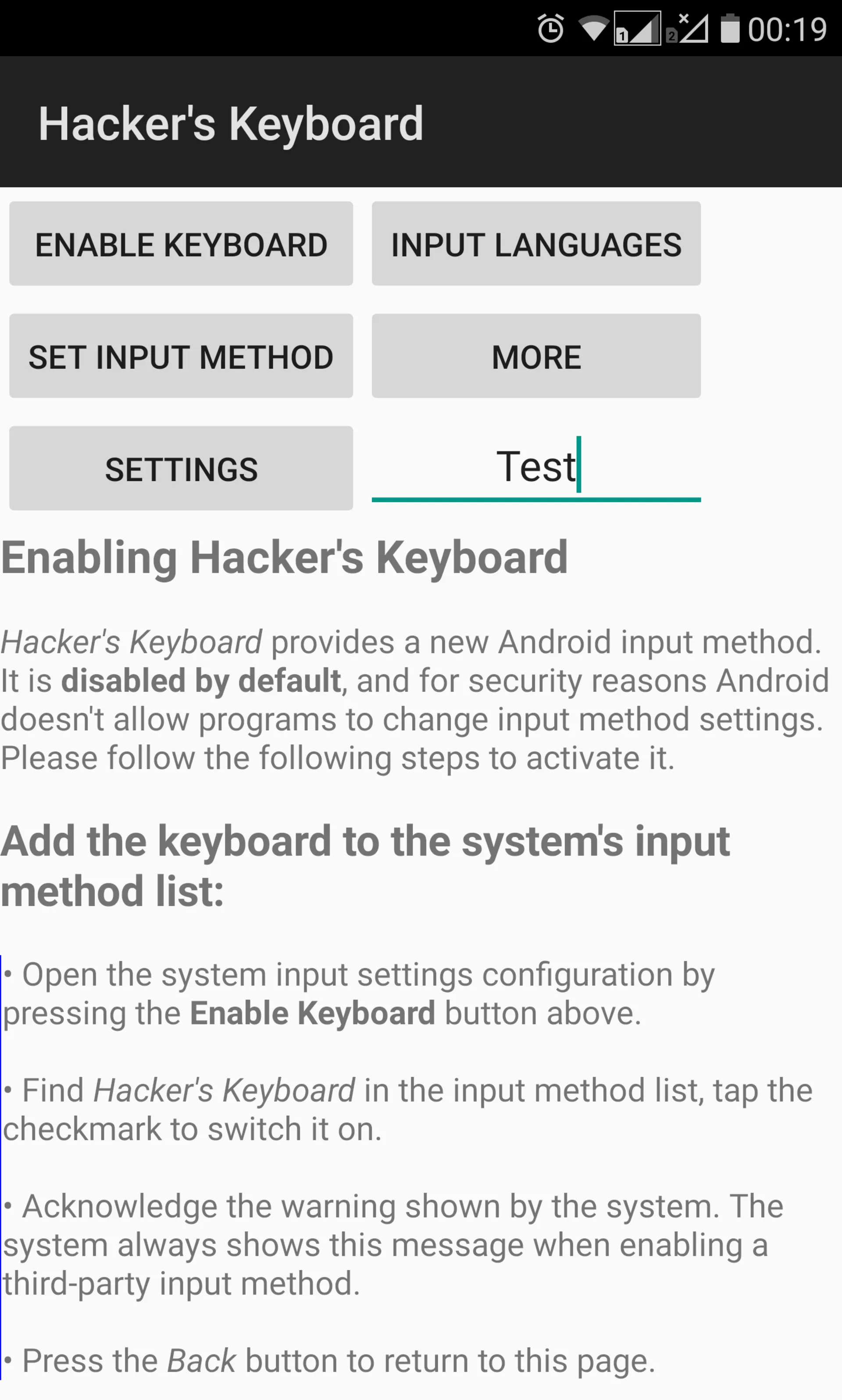 نصب و اجرای برنامه Hacker's Keyboard