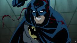 بتمن (Batman) با چهره‌ای خشمگین و خون‌آلود در انیمیشن نایت‌فال