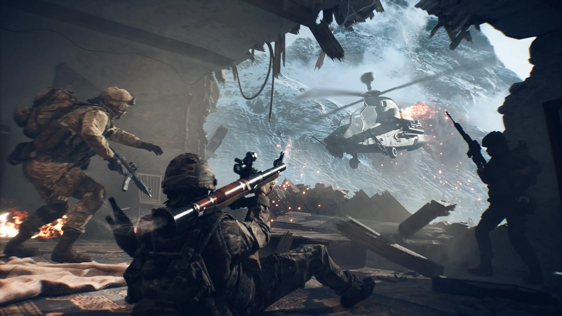 شلیک سربازان به سمت هلیکوپتر در بازی Battlefield 6