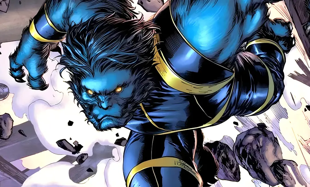شخصیت بیست (Beast) از گروه ایکس من (X-Men) با پوشش آبی و زرد