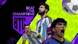 پوستر بازی Beat The Champions با حضور مسی و مارادونا