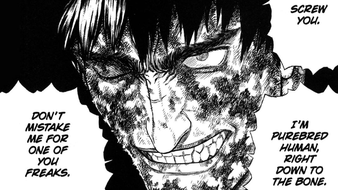 نقل قول گاتس در مورد هیولاها در مانگا Berserk