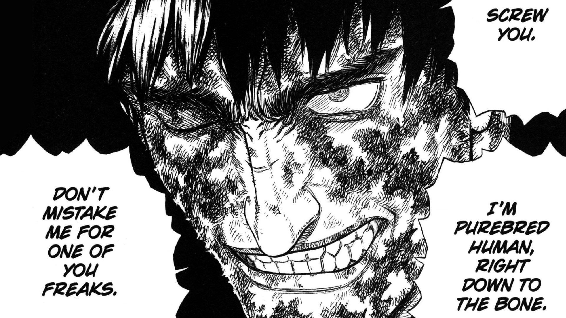نقل قول گاتس در مورد هیولاها در مانگا Berserk