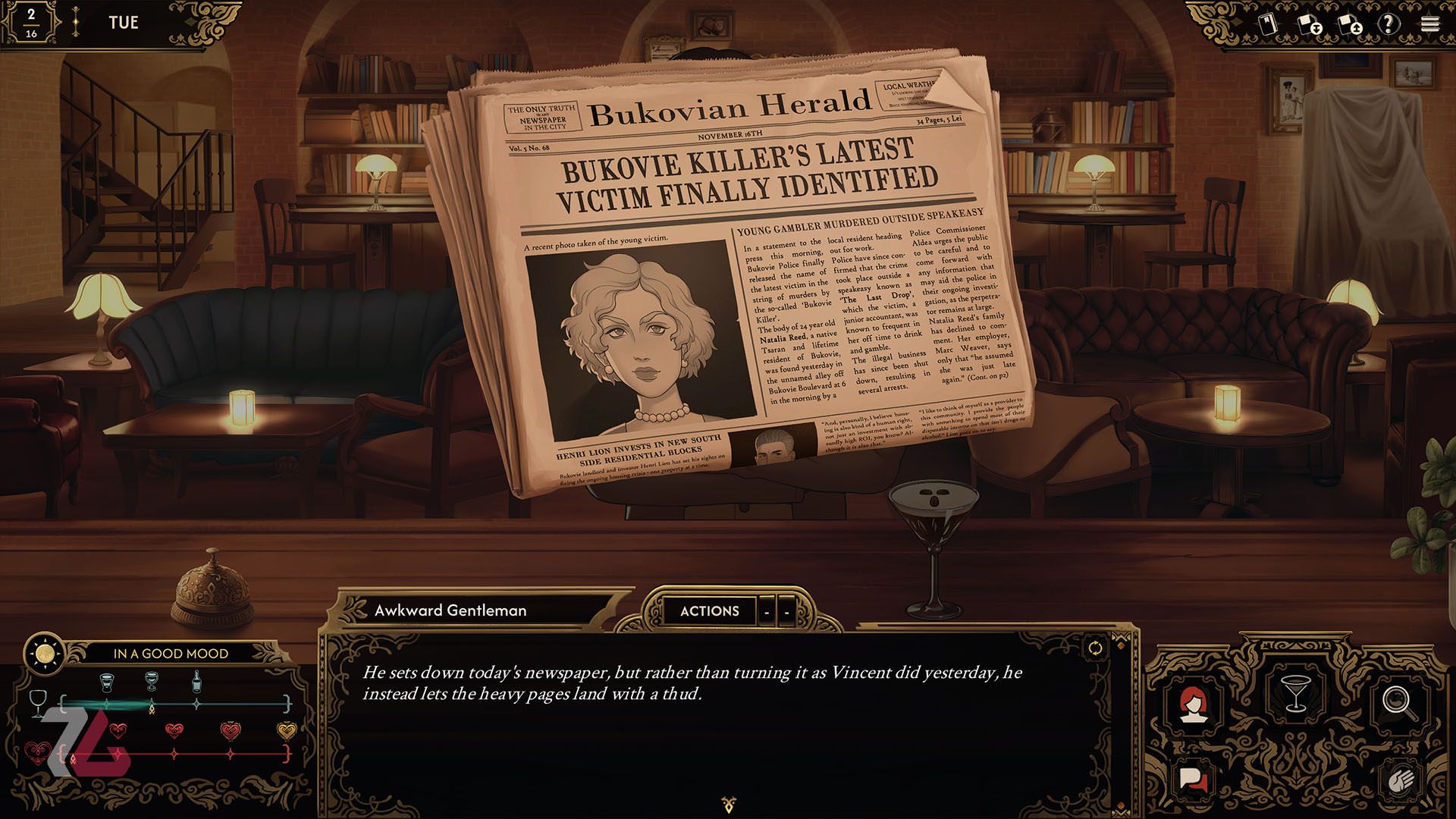 روزنامه در بازی Best Served Cold