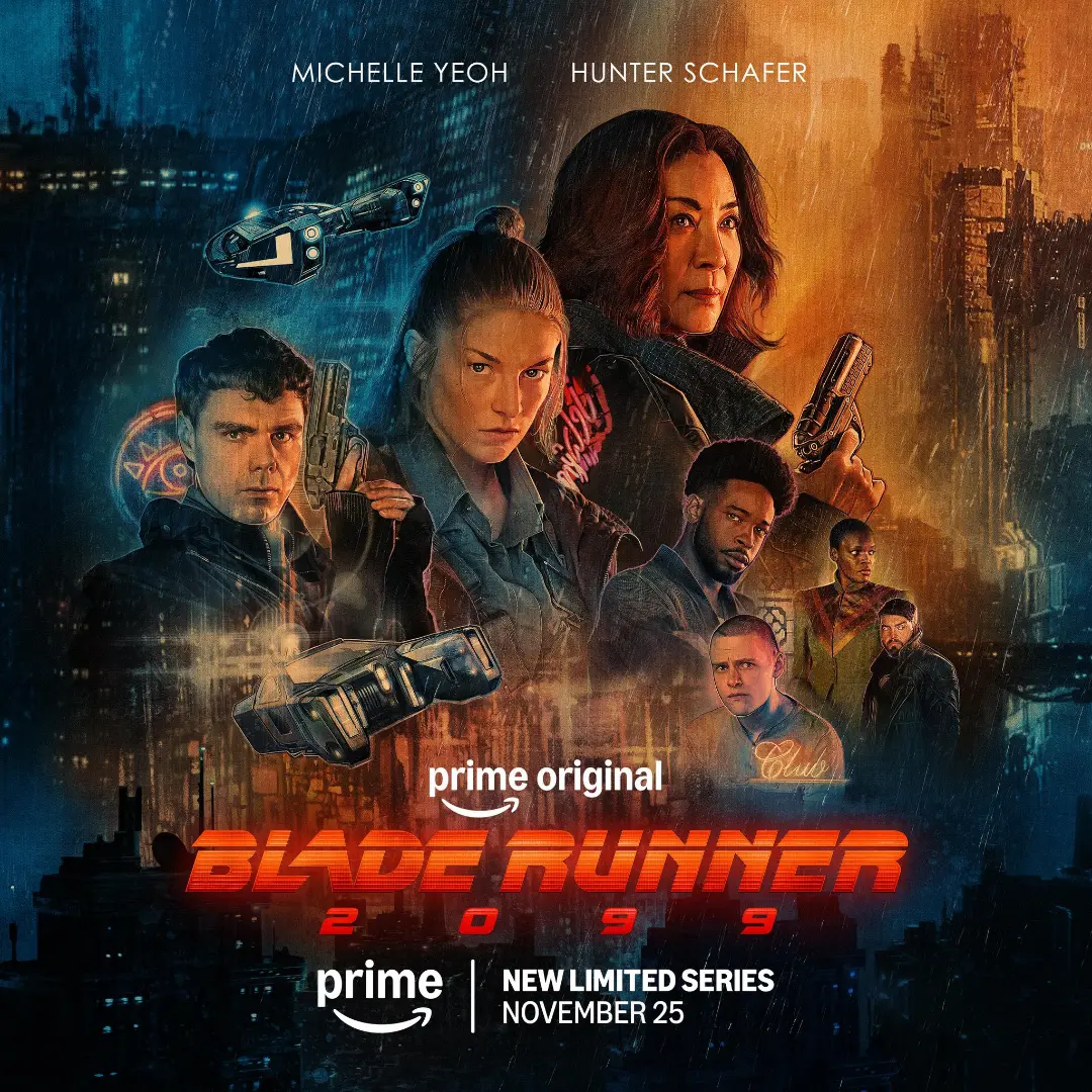 بازیگران سریال بلید رانر 2099 (Blade Runner 2099) در یک فضای علمی-تخیلی