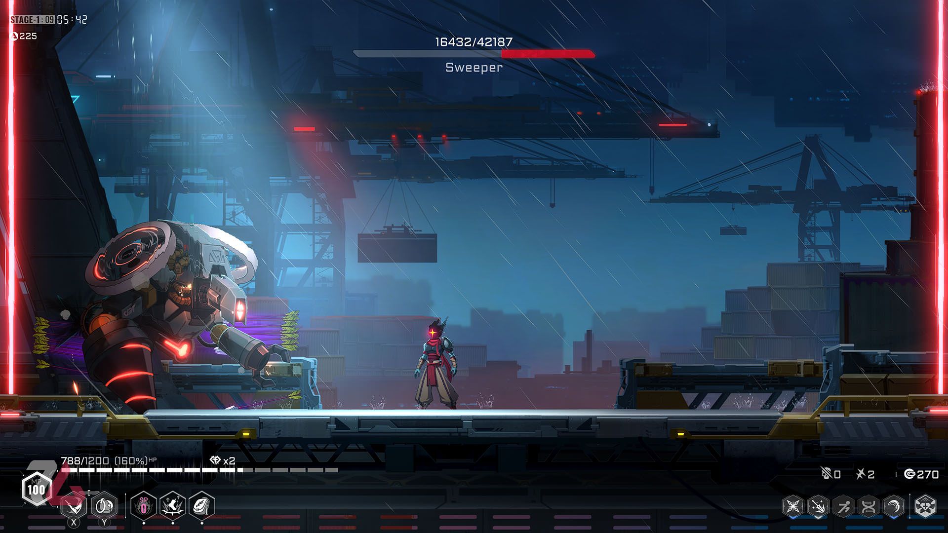 نبرد با باس با شخصیت دد سلز در بازی BlazBlue Entropy Effect