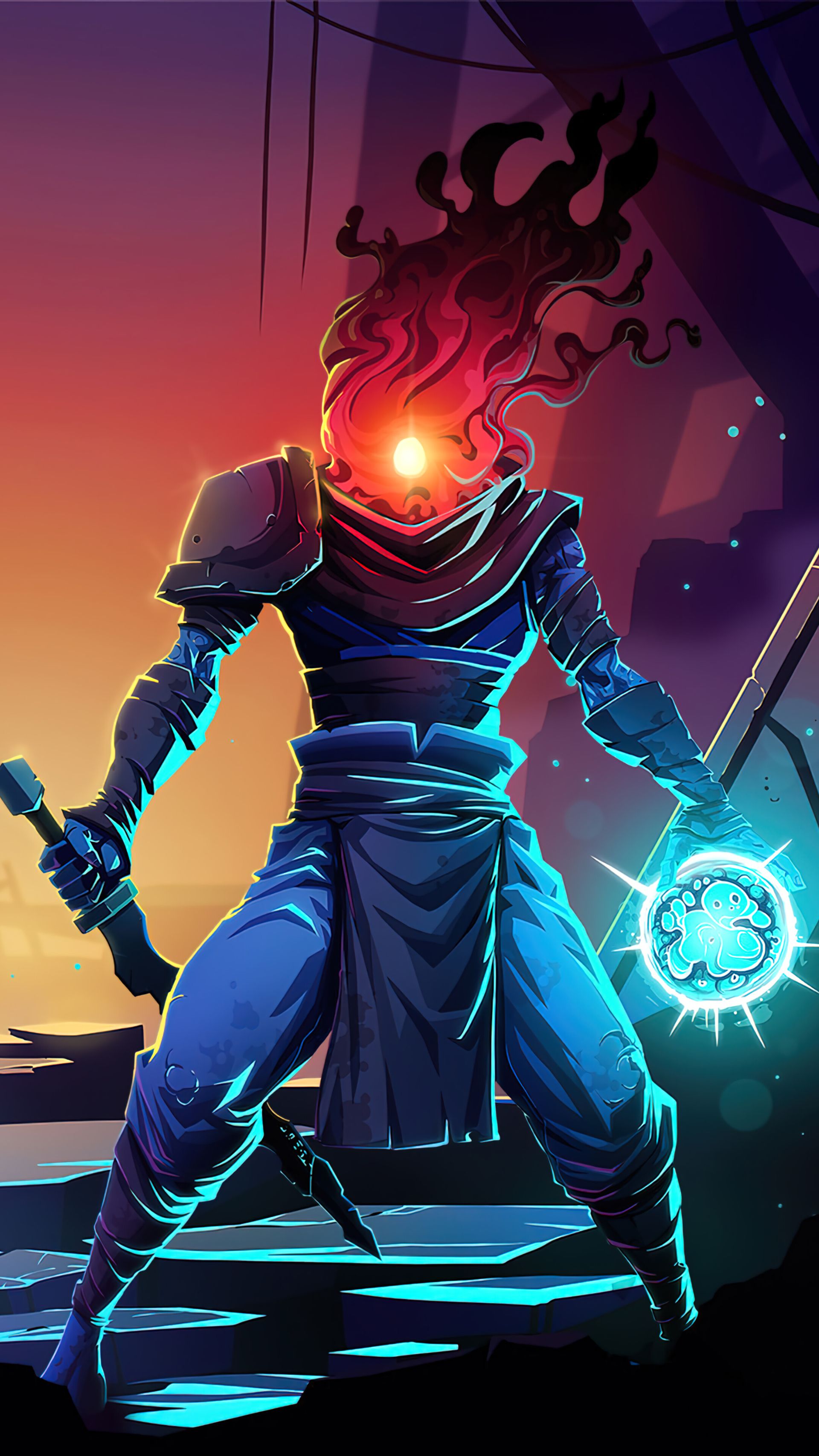شخصیت بی‌سر آماده نبرد در بازی Dead Cells