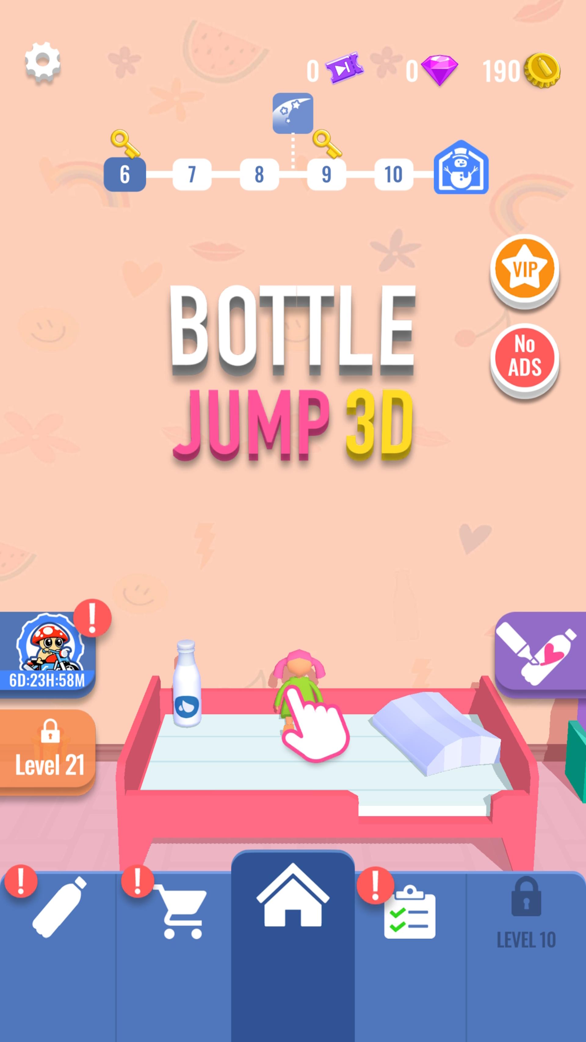 منوی اولیه بازی Bottle Jump 3D