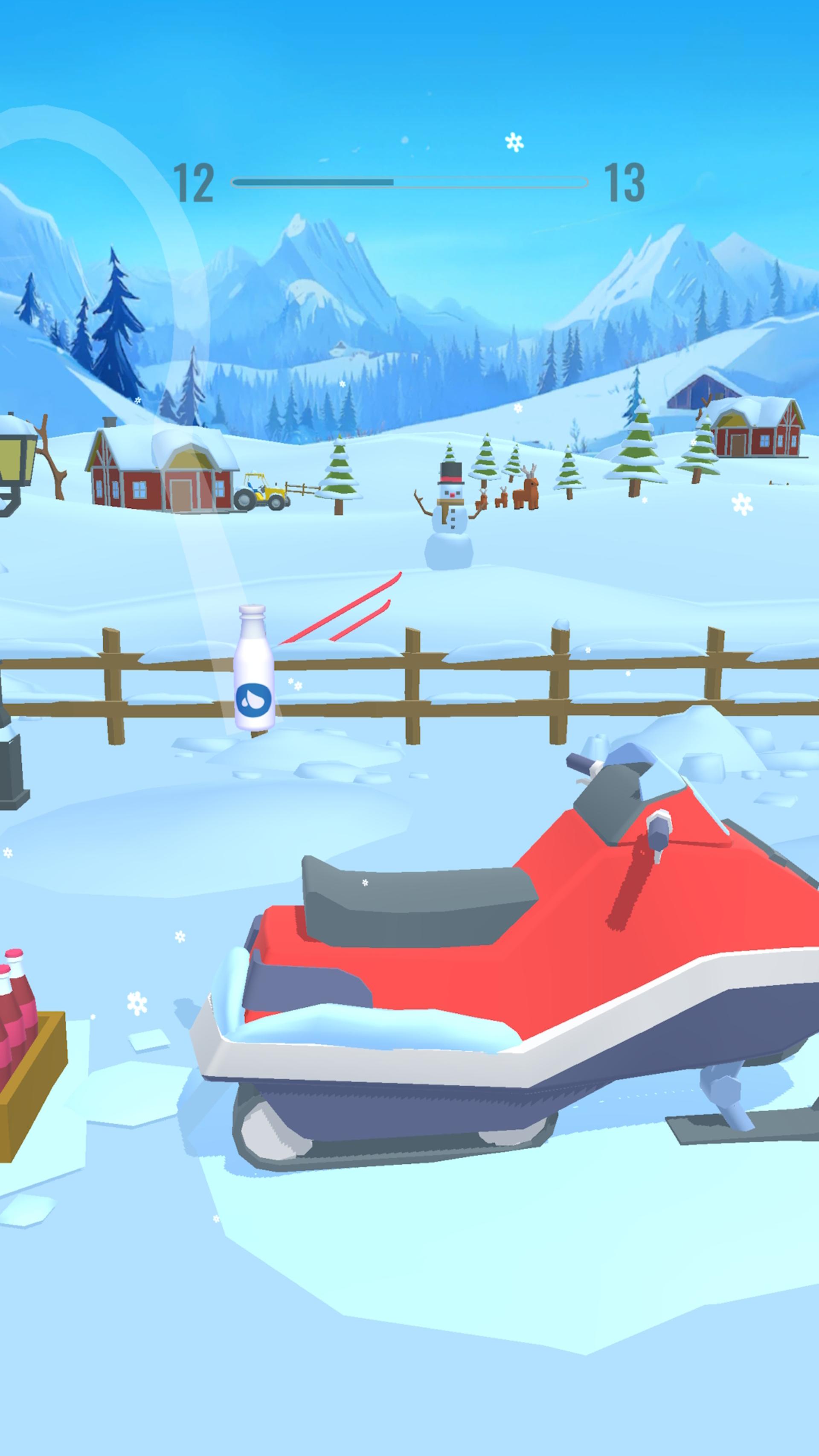 محیط برفی در بازی Bottle Jump 3D