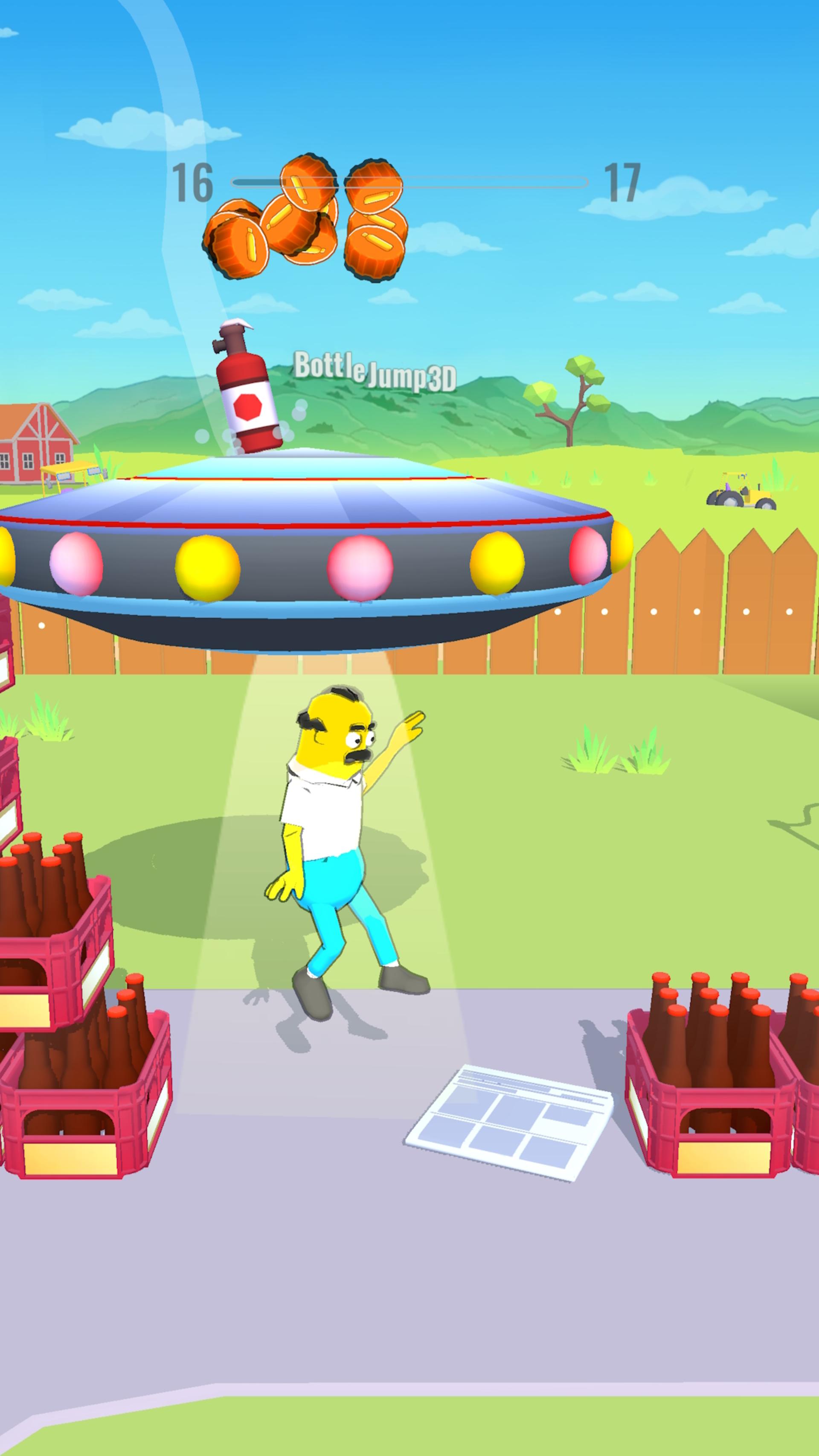 محیط باغچه و حیاط در بازی Bottle Jump 3D
