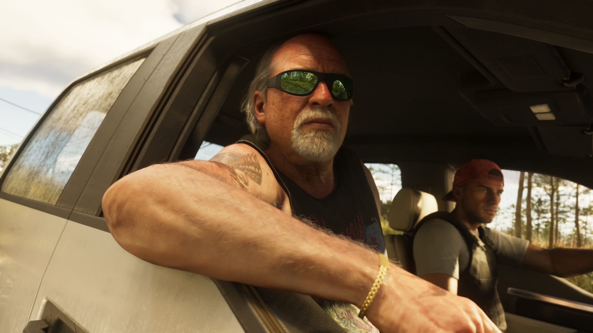 برایان هدر (Brian Heder) سوار بر ماشین در بازی GTA 6