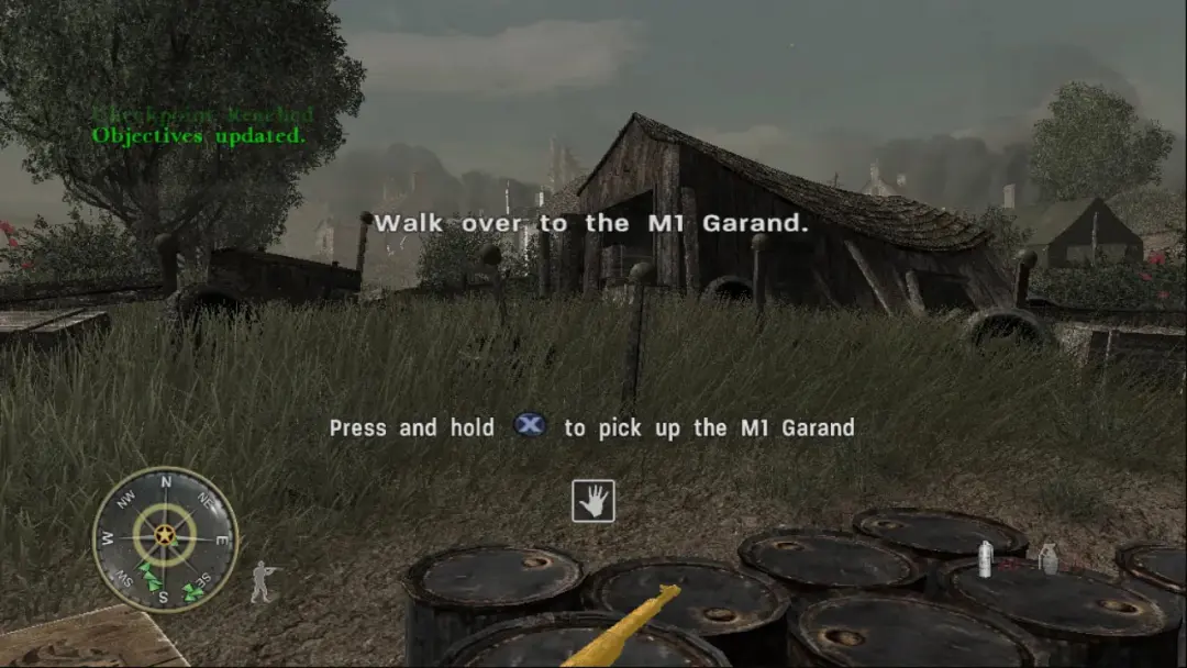محیط بازی Call of Duty 3 (کال آو دیوتی ۳) در یک مزرعه روستایی