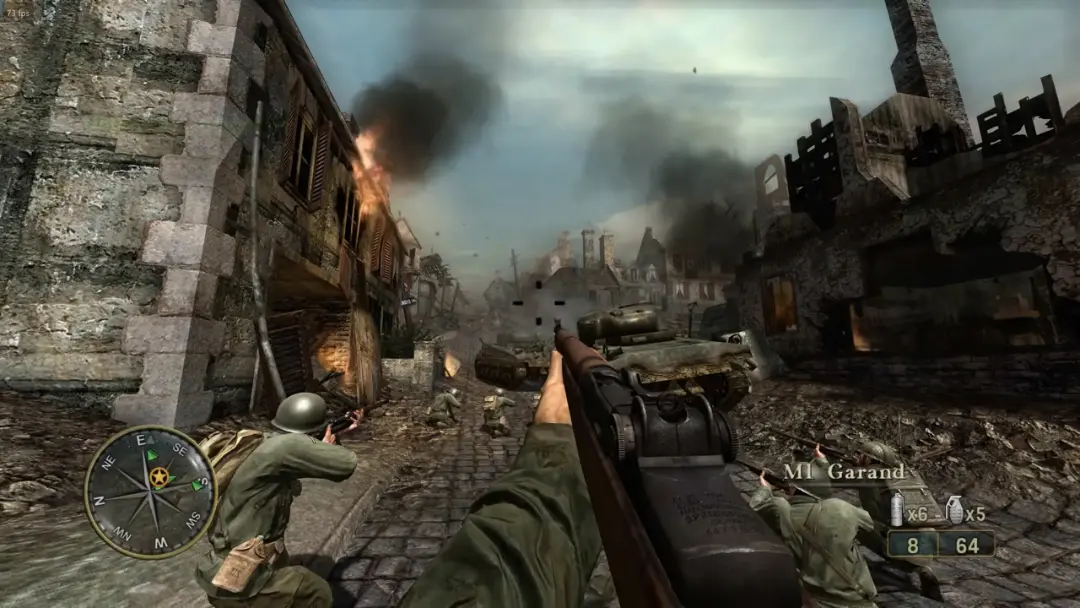 گیم‌پلی بازی کال آو دیوتی ۳ (Call of Duty 3) در محیط جنگی
