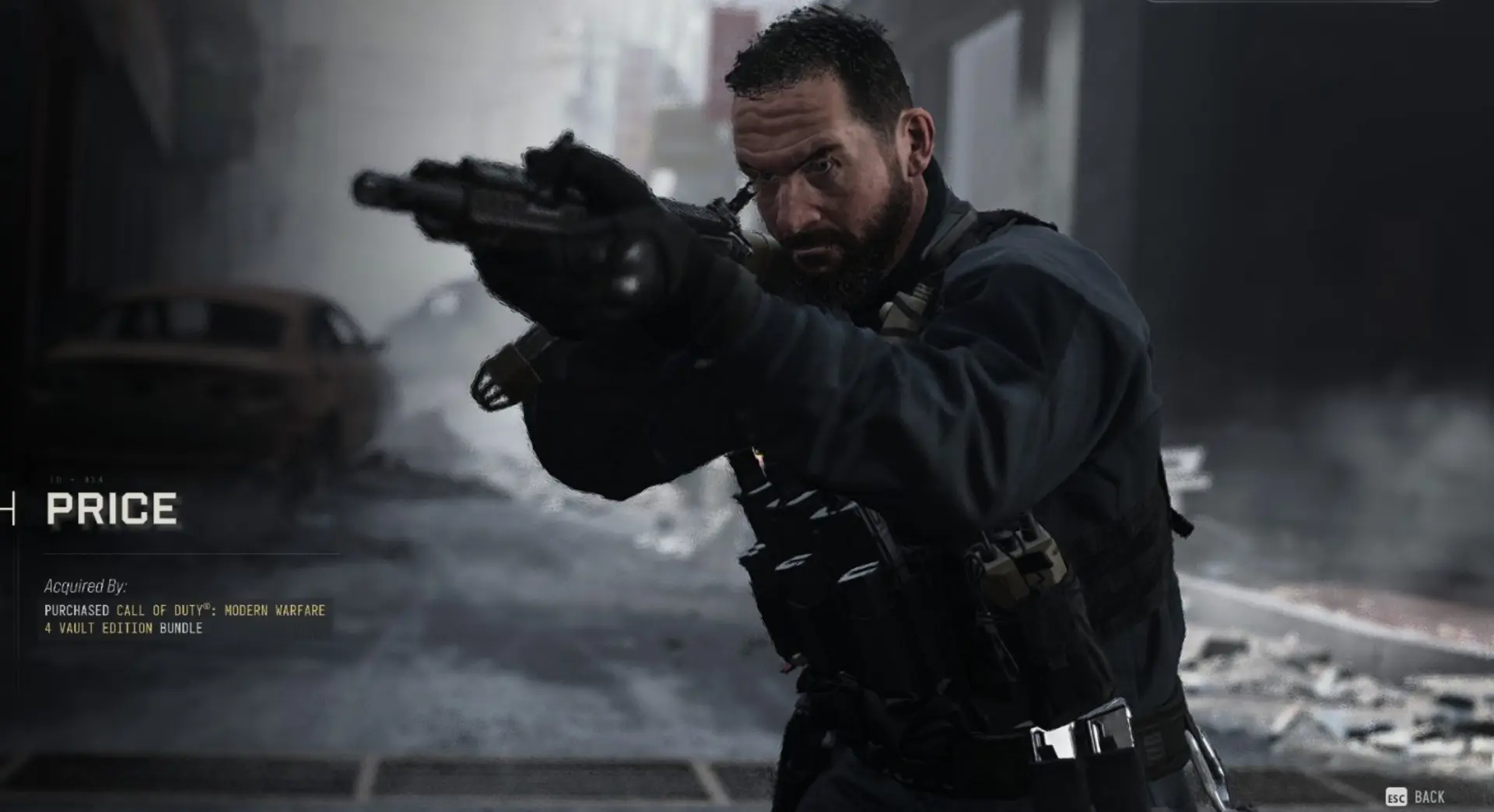 کاپیتان پرایس (Captain Price) در حال شلیک با سلاح در محیط جنگی