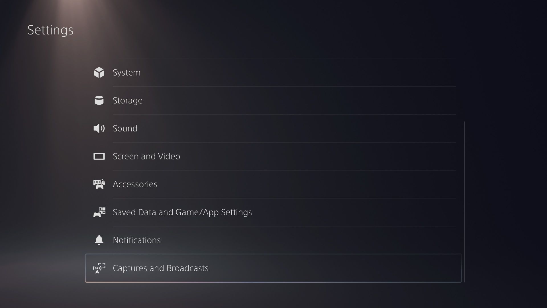 تنظیمات Captures and Broadcasts در پلی استیشن ۵