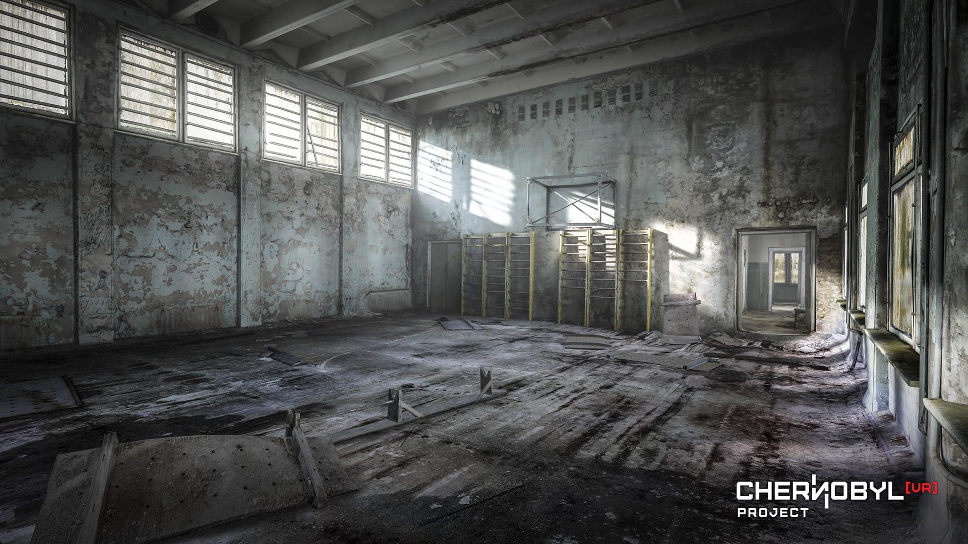 نمای یک اتاق متروکه و بهم ریخته در بازی Chernobyl VR Project