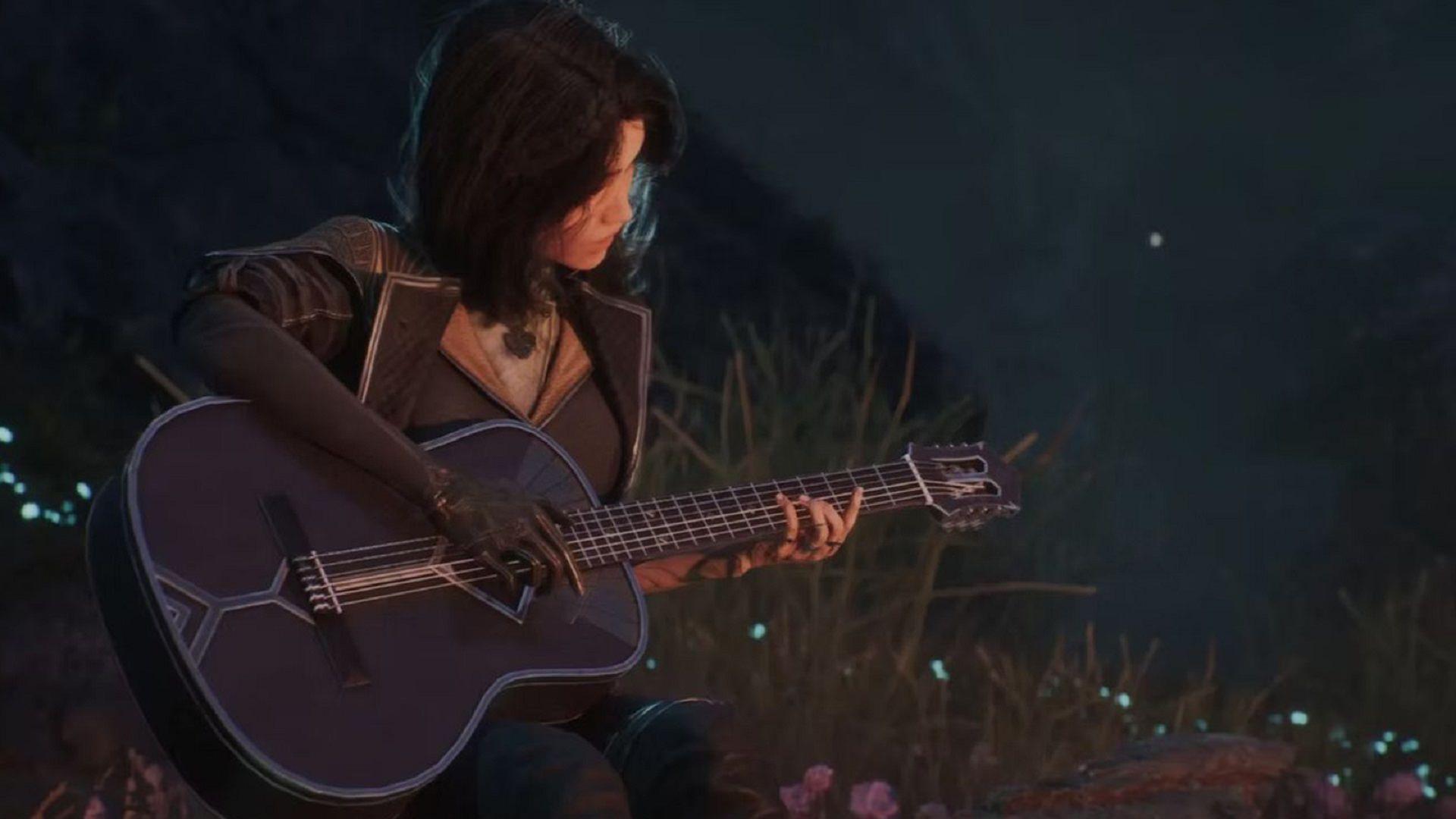 نواختن گیتار توسط لون در بازی Clair Obscur Expedition 33