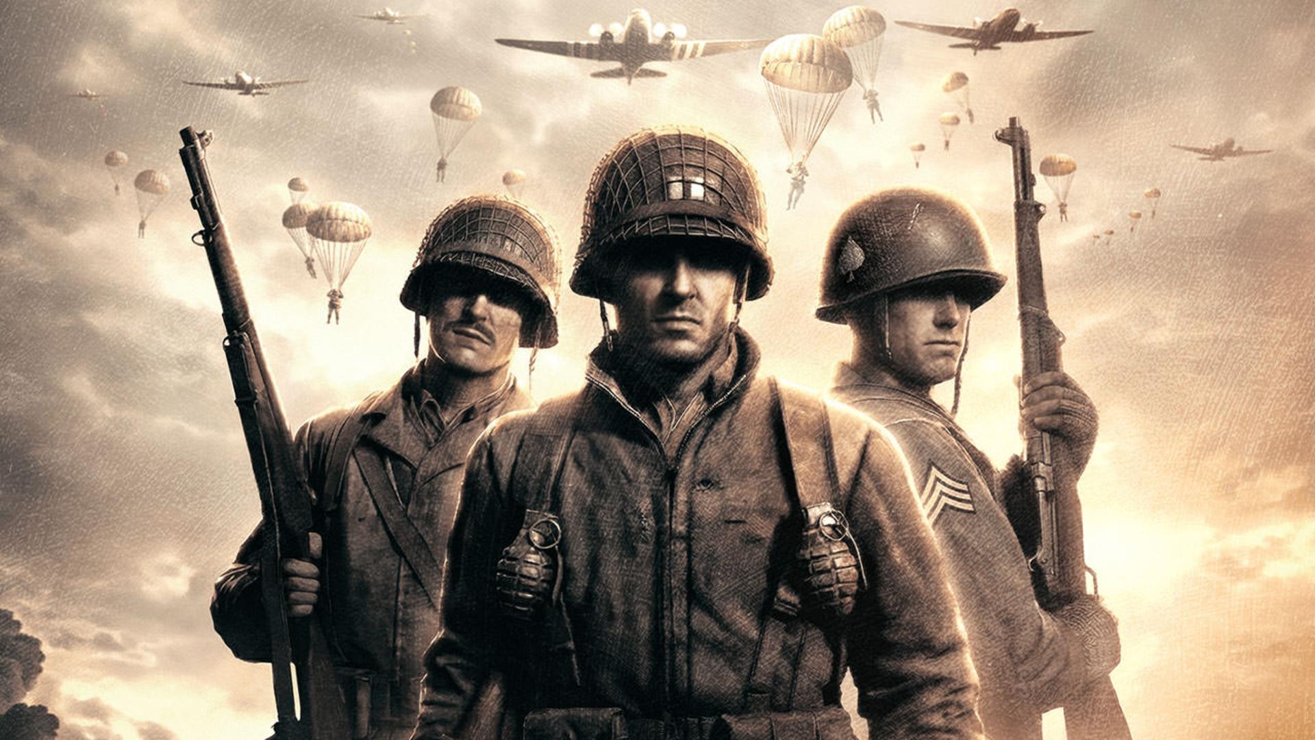 سه سرباز در پوستر بازی Company of Heroes: Definitive Edition