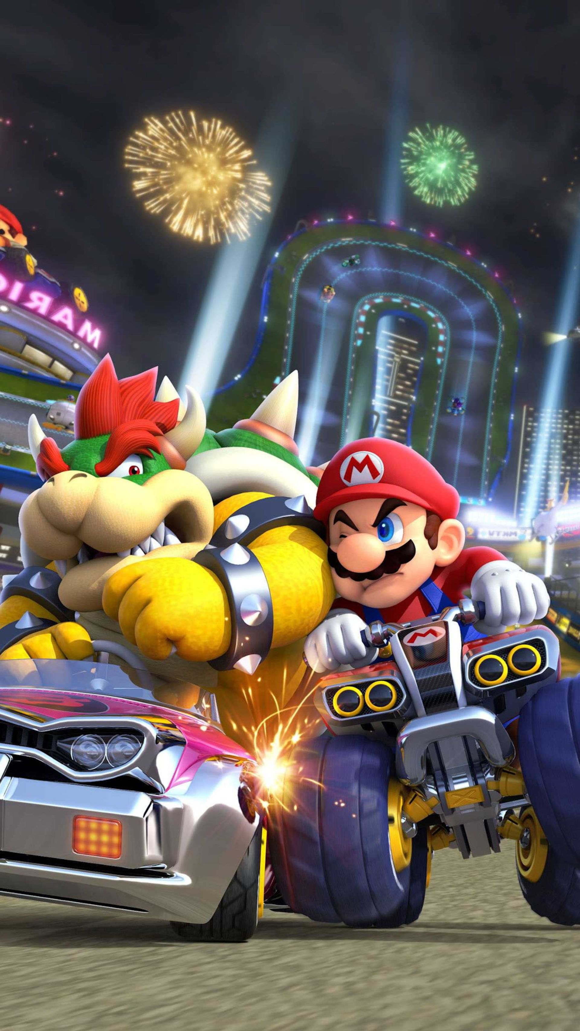 رقابت پهلو به پهلوی شخصیت‌ها در بازی Mario Kart 8 Deluxe