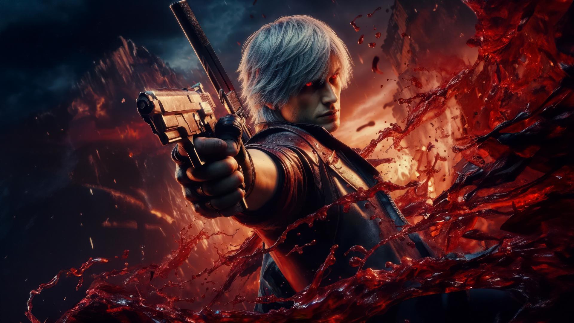 تیراندازی با کلت توسط دانته (Dante) در بازی Devil May Cry 5