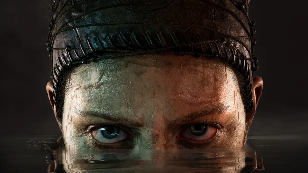 بیرون آمدن سنوئا (Senua) از آب در بازی Senua's Saga: Hellblade II