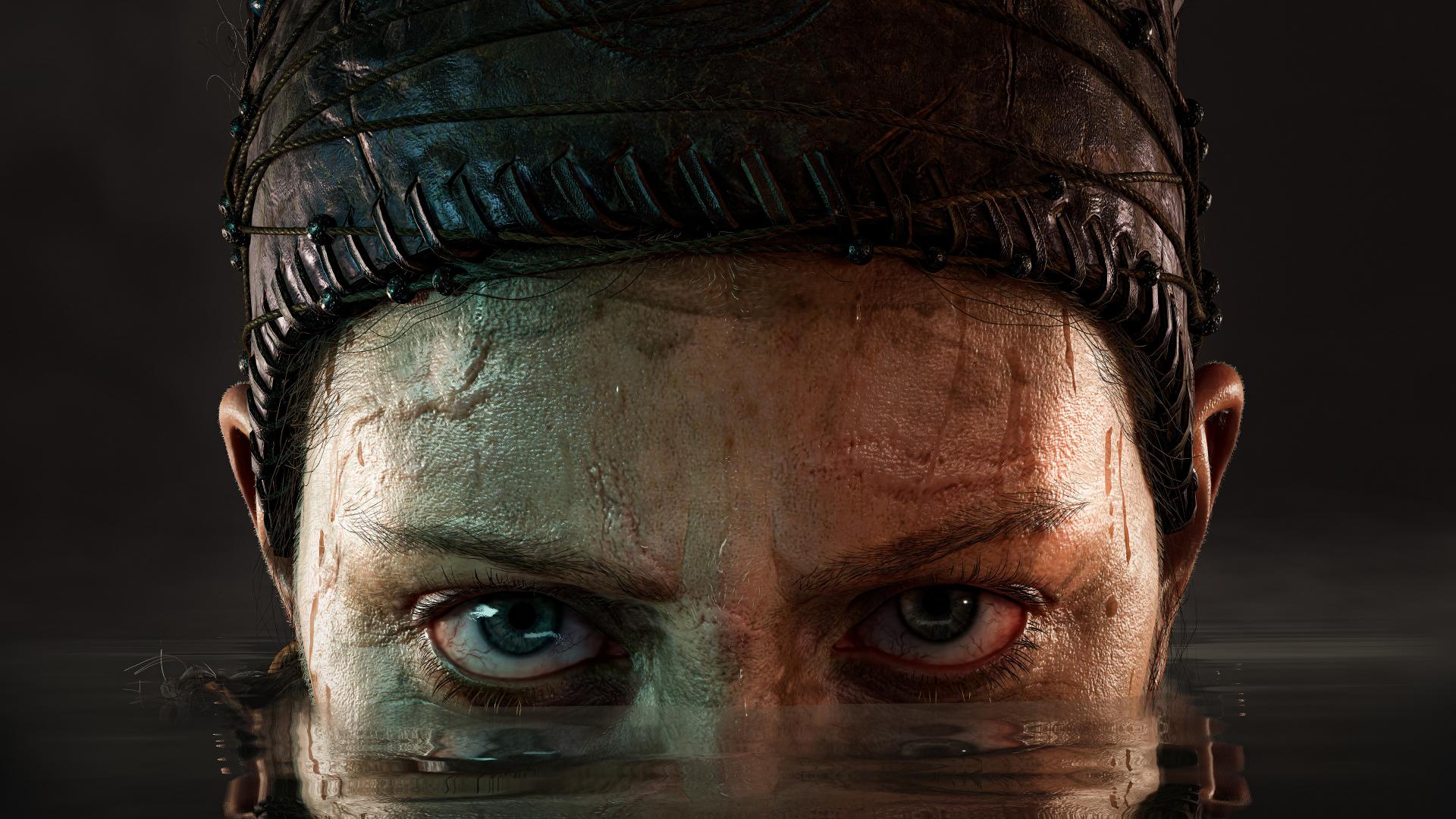 بیرون آمدن سنوئا (Senua) از آب در بازی Senua's Saga: Hellblade II