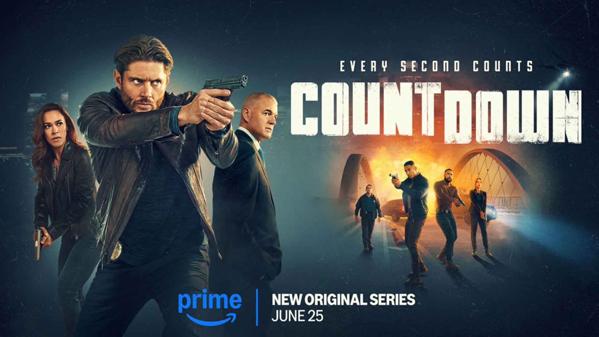 جنسن اکلز به همراه دیگر بازیگران سریال Countdown