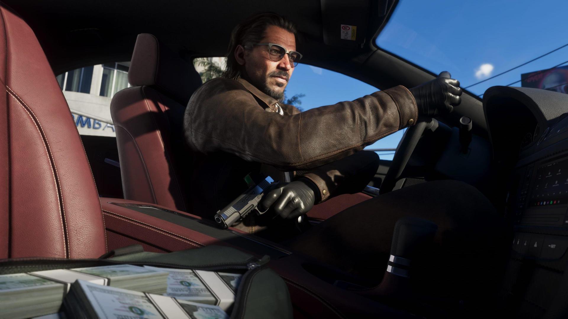 فرد مسلح در ماشین در بازی GTA 6