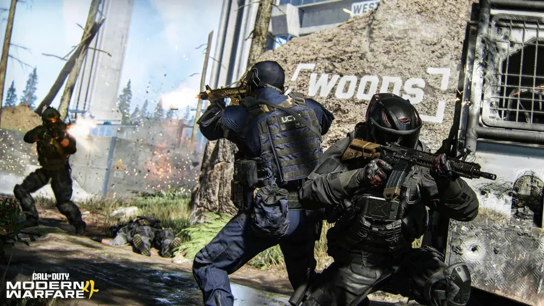 تصویر صحنه درگیری مسلحانه و نبرد میان سربازان در بازی Call of Duty Modern Warfare 4