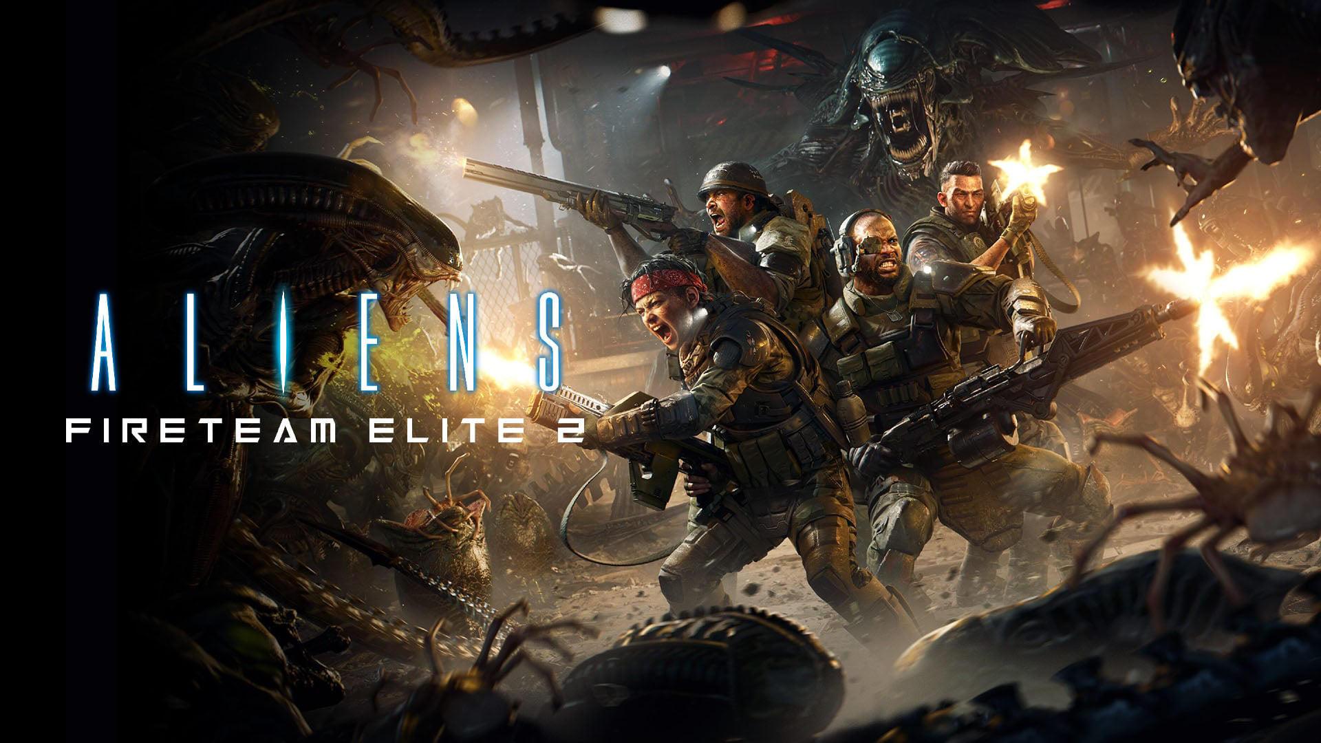 تیم سربازان در حال مبارزه با موجودات بیگانه در بازی Aliens Fireteam Elite 2