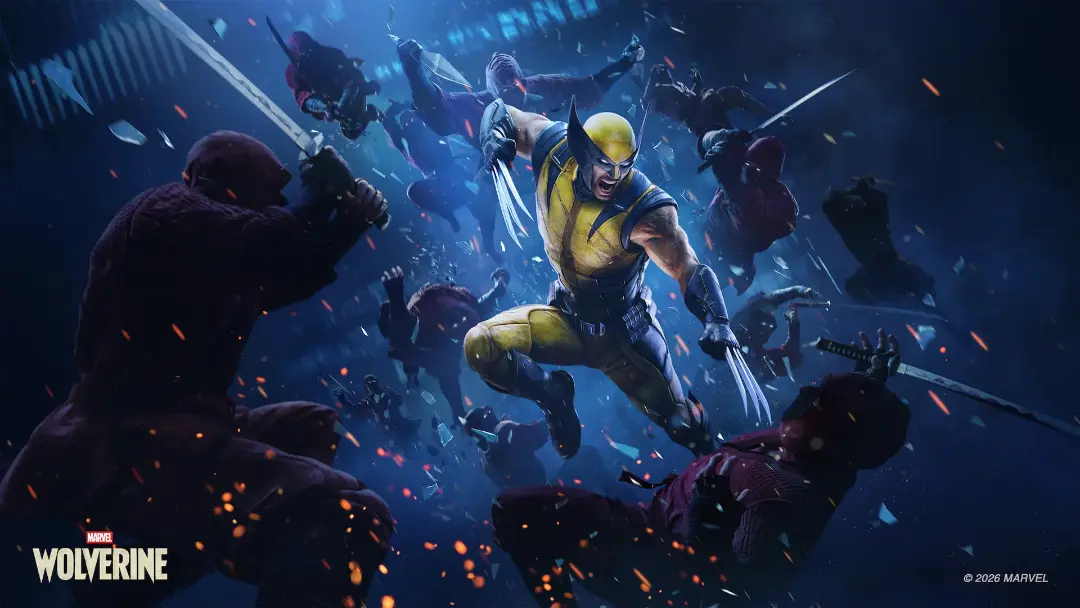 شخصیت ولورین با چنگال‌های فلزی در حال مبارزه با گروهی از دشمنان در بازی Marvel's Wolverine است.