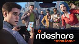 شبیه‌ساز رانندگی Rideshare Stimulator با نمایش راننده و مسافران در خیابان
