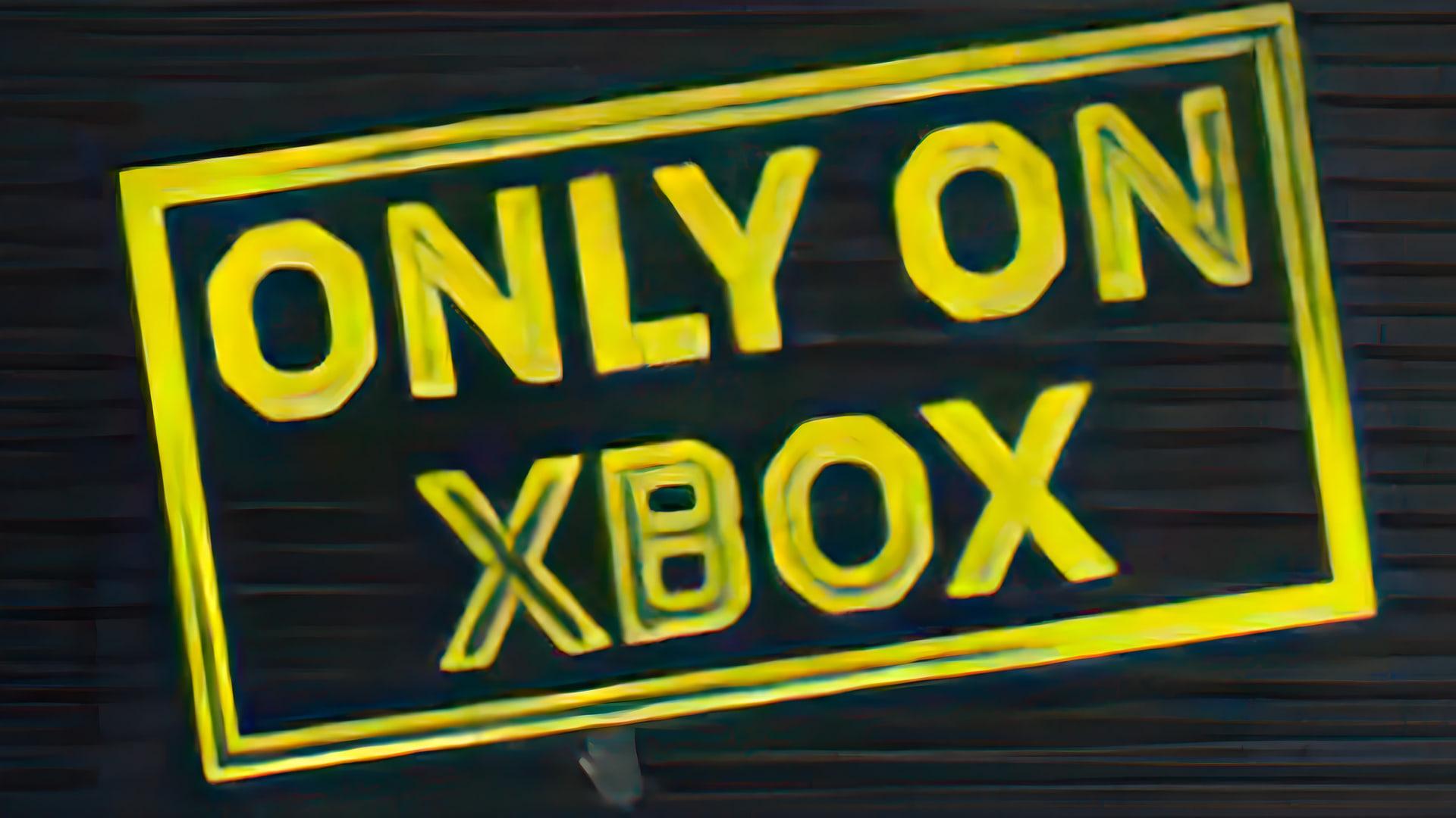 نشان نئون زرد رنگ با عبارت Only on Xbox