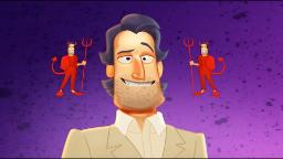 کاراکتر اصلی بازی Devil's Attorney در مقابل دو شخصیت شیطان