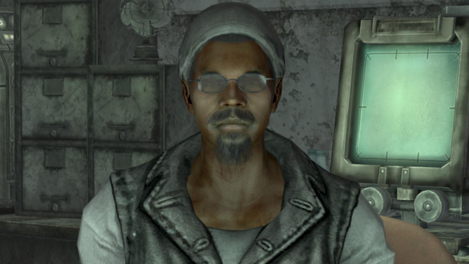 شخصیت Three Dog با عینک در محیط بازی Fallout 3