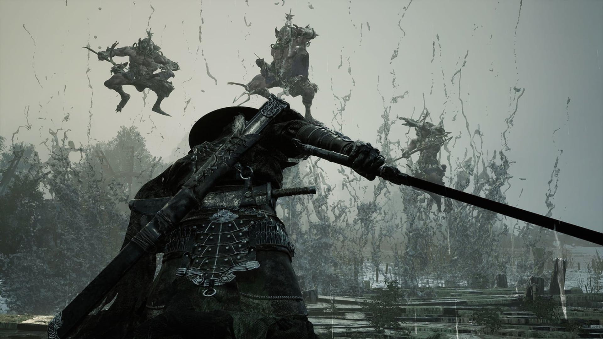 شخصیت اصلی بازی Phantom Blade Zero در حال نبرد با دشمنان پرنده