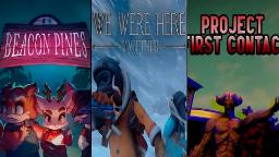پوستر سه بازی Beacon Pines، We Were Here Together و Project First Contact