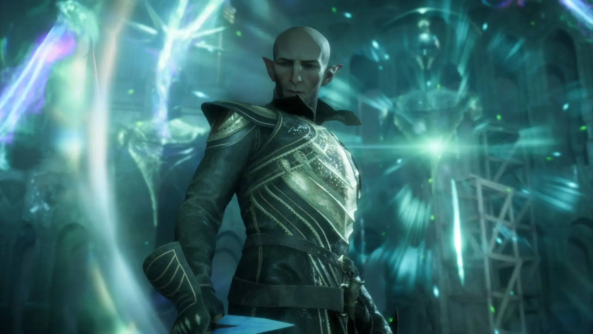 شخصیت بازی دراگون ایج: ویلگارد (Dragon Age: The Veilguard) در محیطی جادویی