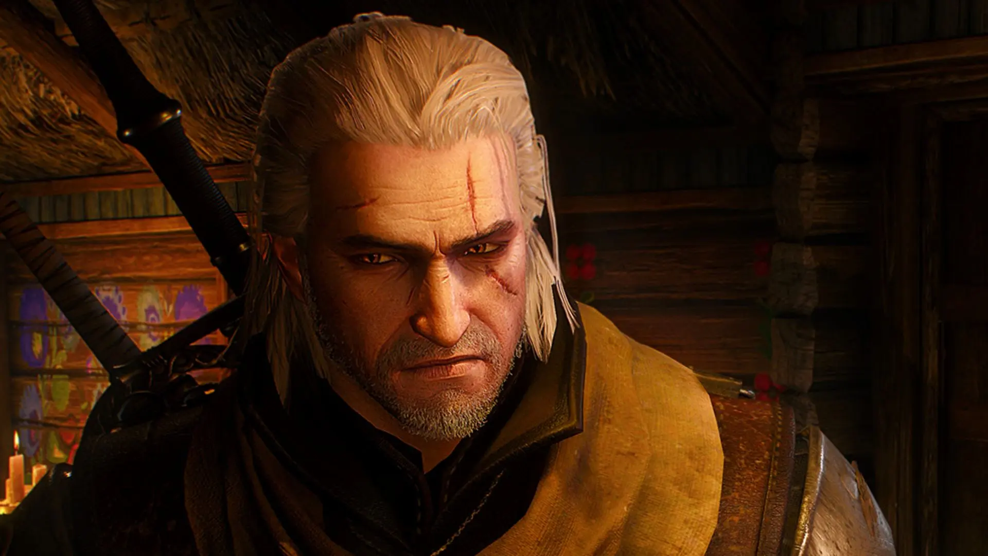 چهره شخصیت گرالت (Geralt) در بازی ویدئویی ویچر ۳