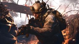 سرباز مسلح در محیط جنگی بازی Modern Warfare 4
