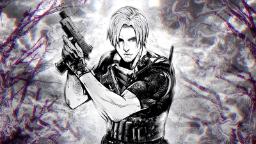 لیان کندی با اسلحه در مانگای Resident Evil: Death Island