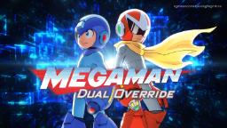 شخصیت‌های بازی مگا من (Mega Man) در پس‌زمینه‌ای دیجیتال و آبی‌رنگ