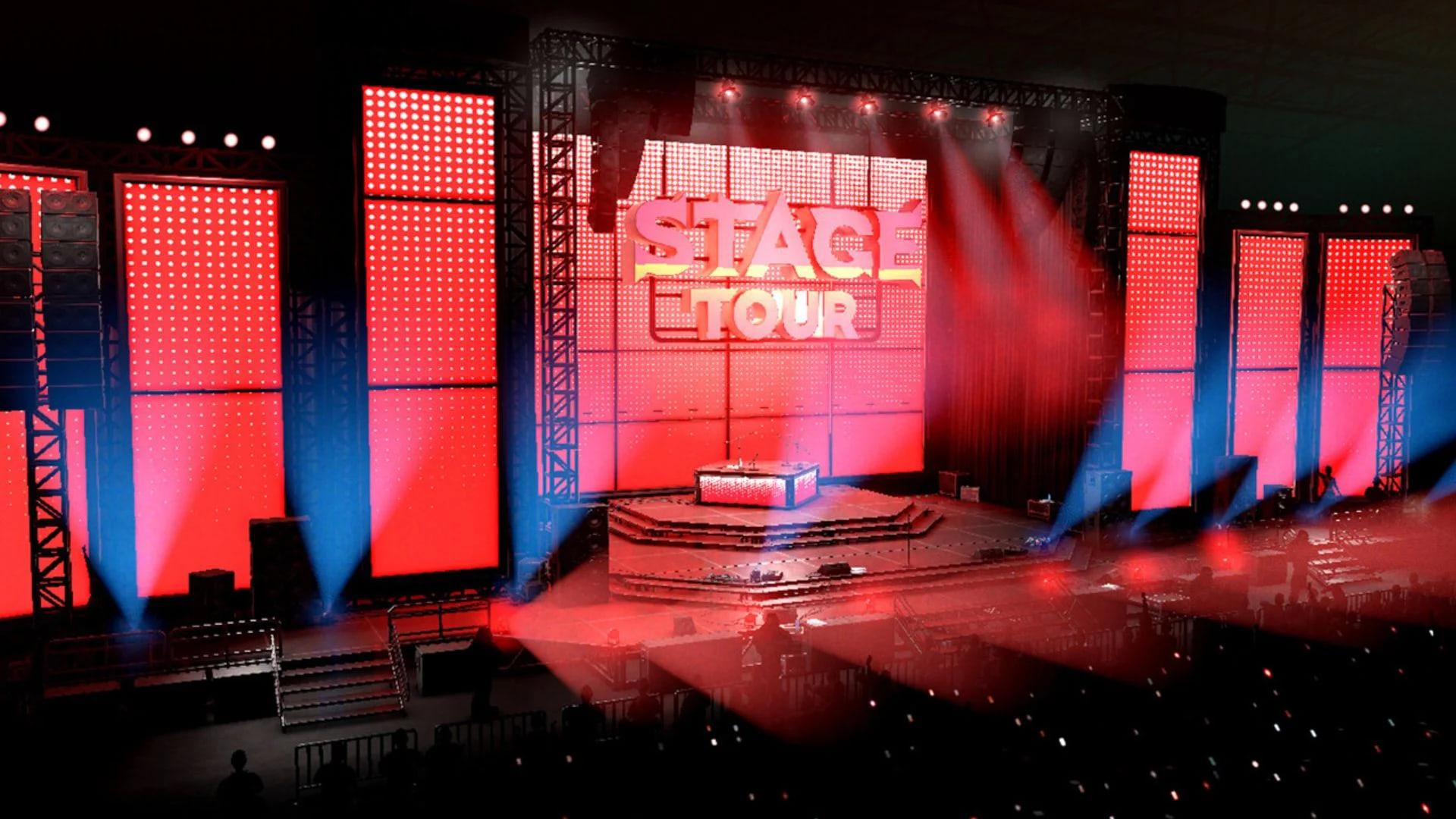 استیج کنسرت بازی ریتمیک Stage Tour با نورپردازی قرمز و آبی