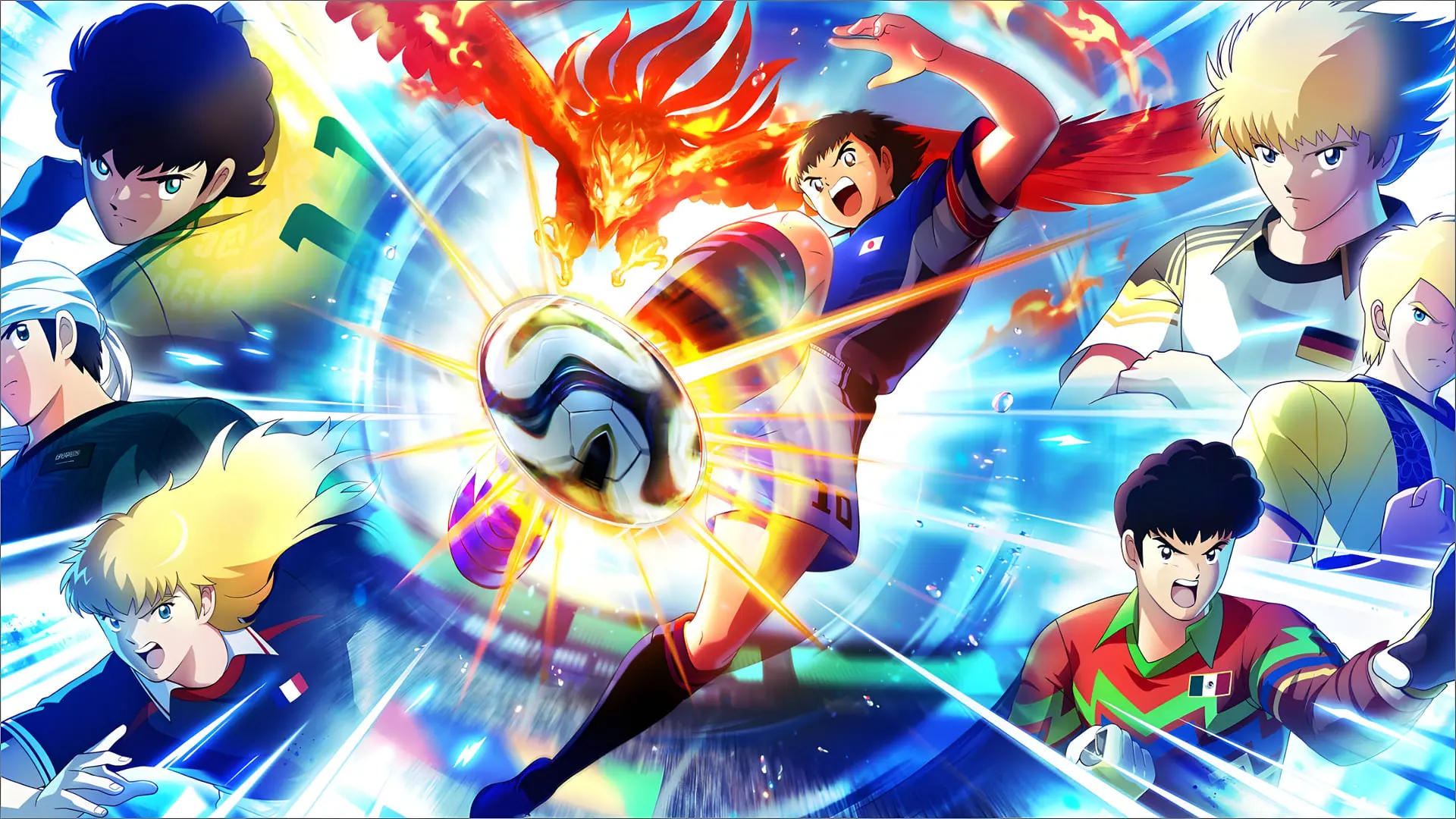شخصیت‌های انیمه فوتبالی در بازی Captain Tsubasa 2 - World Fighters در حال بازی